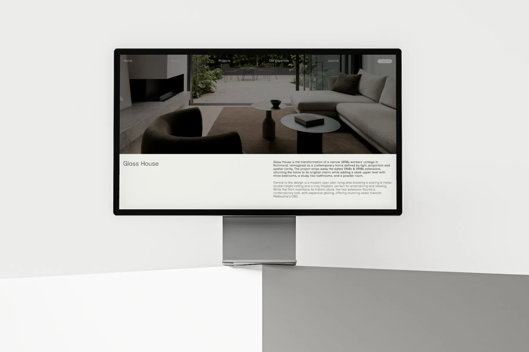 ARDO website on a large screen