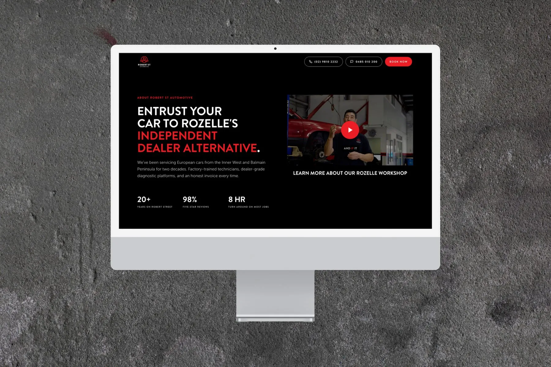 Leondis website on a large screen