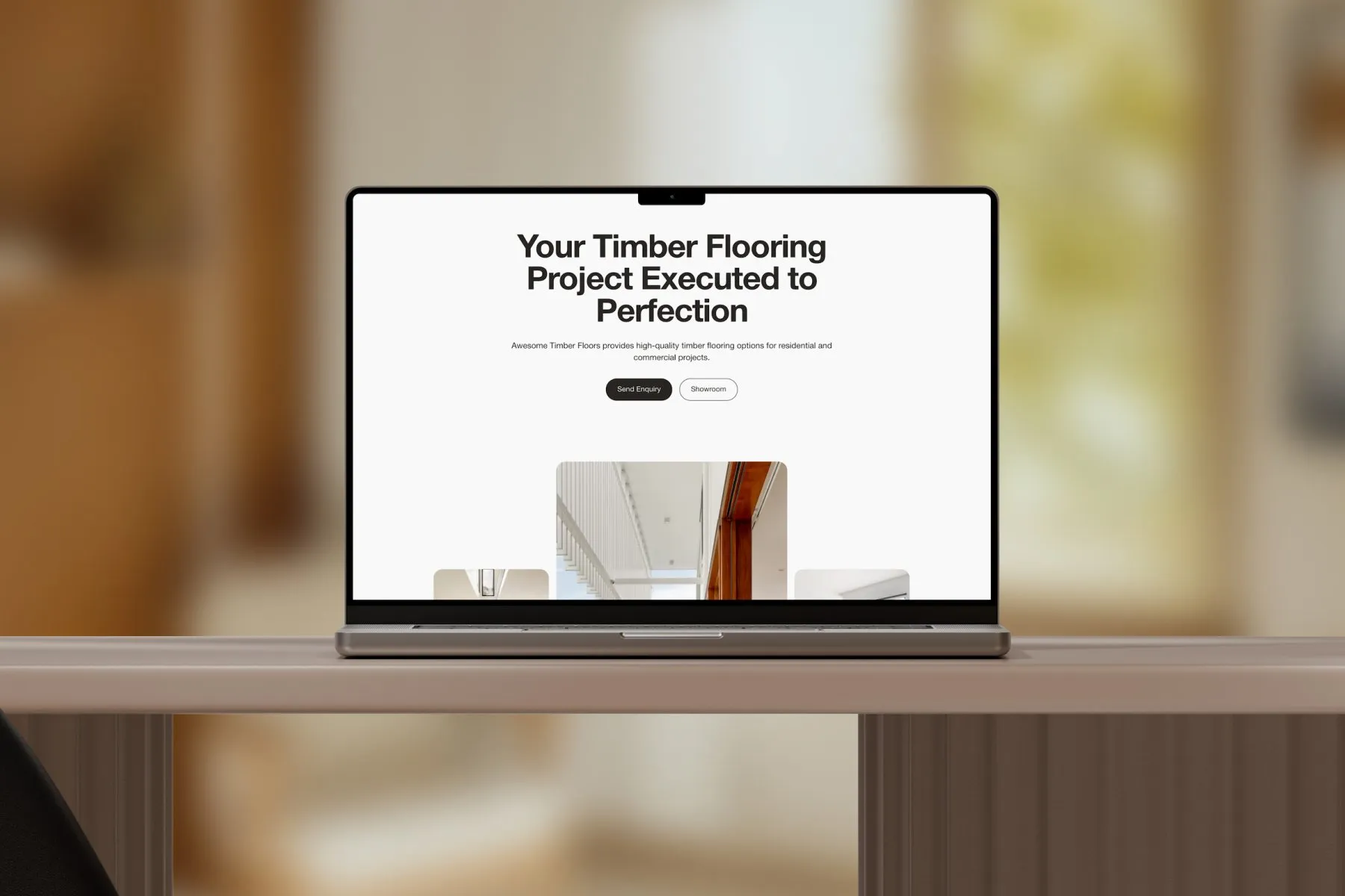 Awesome Timber Floors website on a large screen