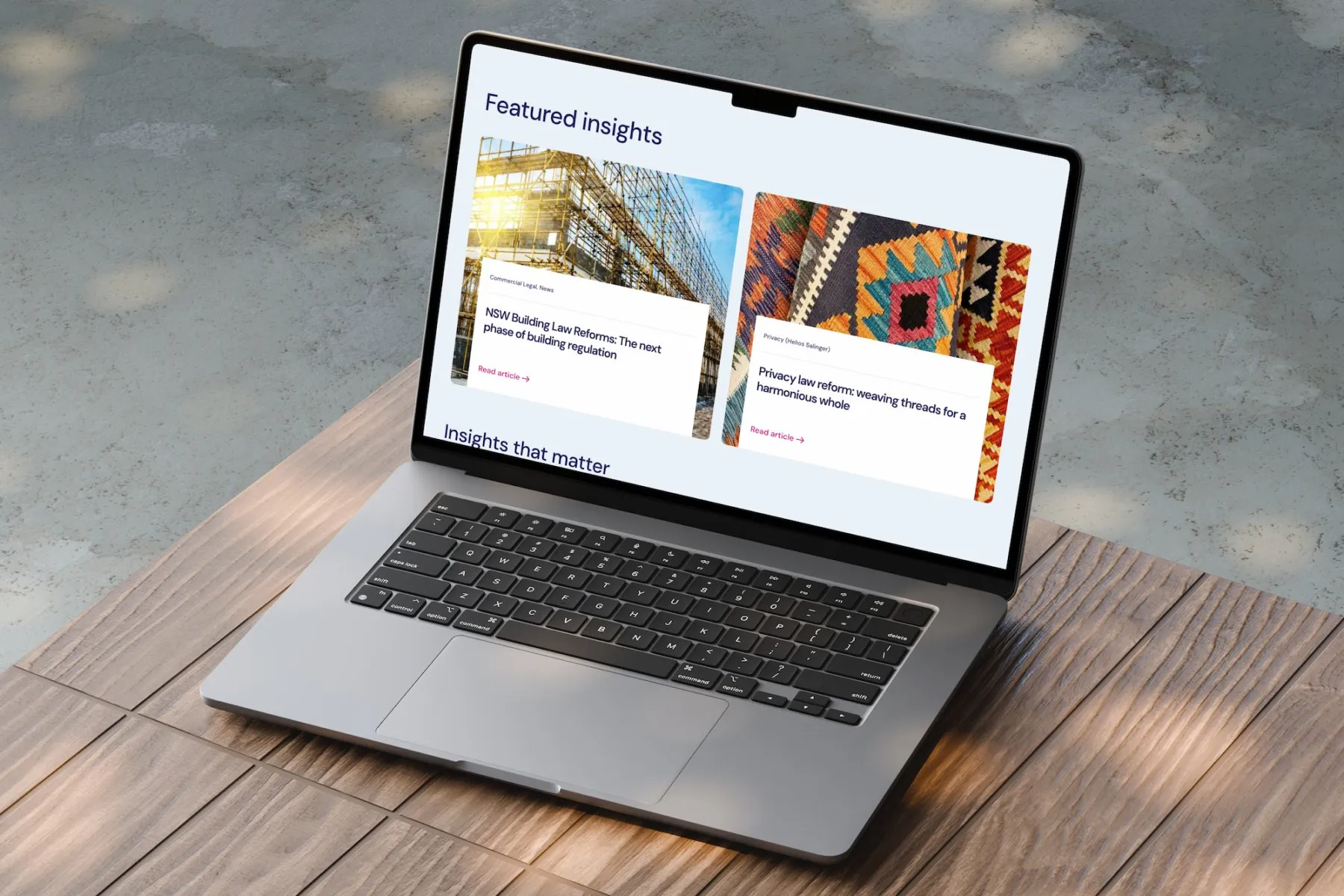 Source website on a laptop
