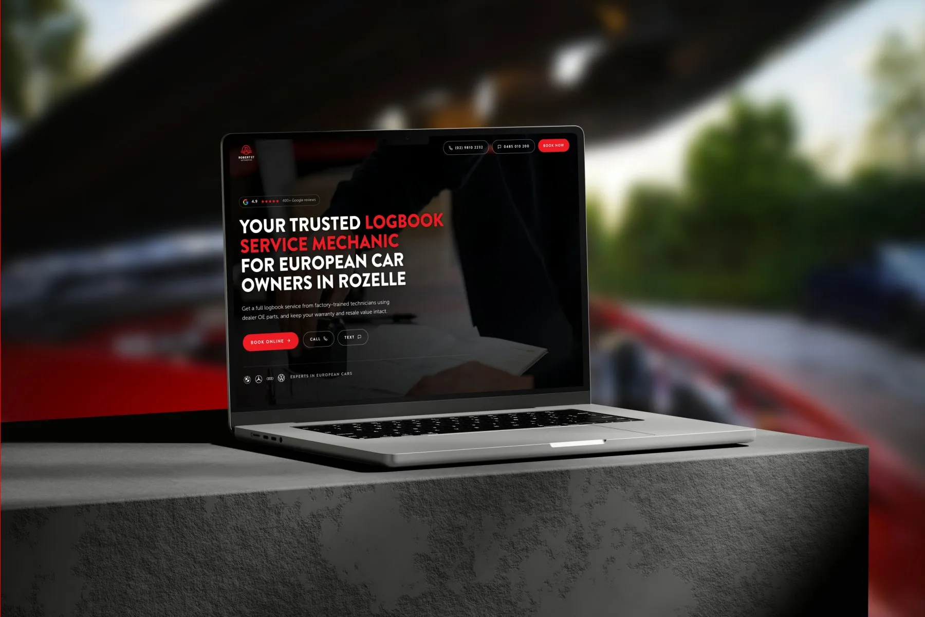 Leondis website on a laptop