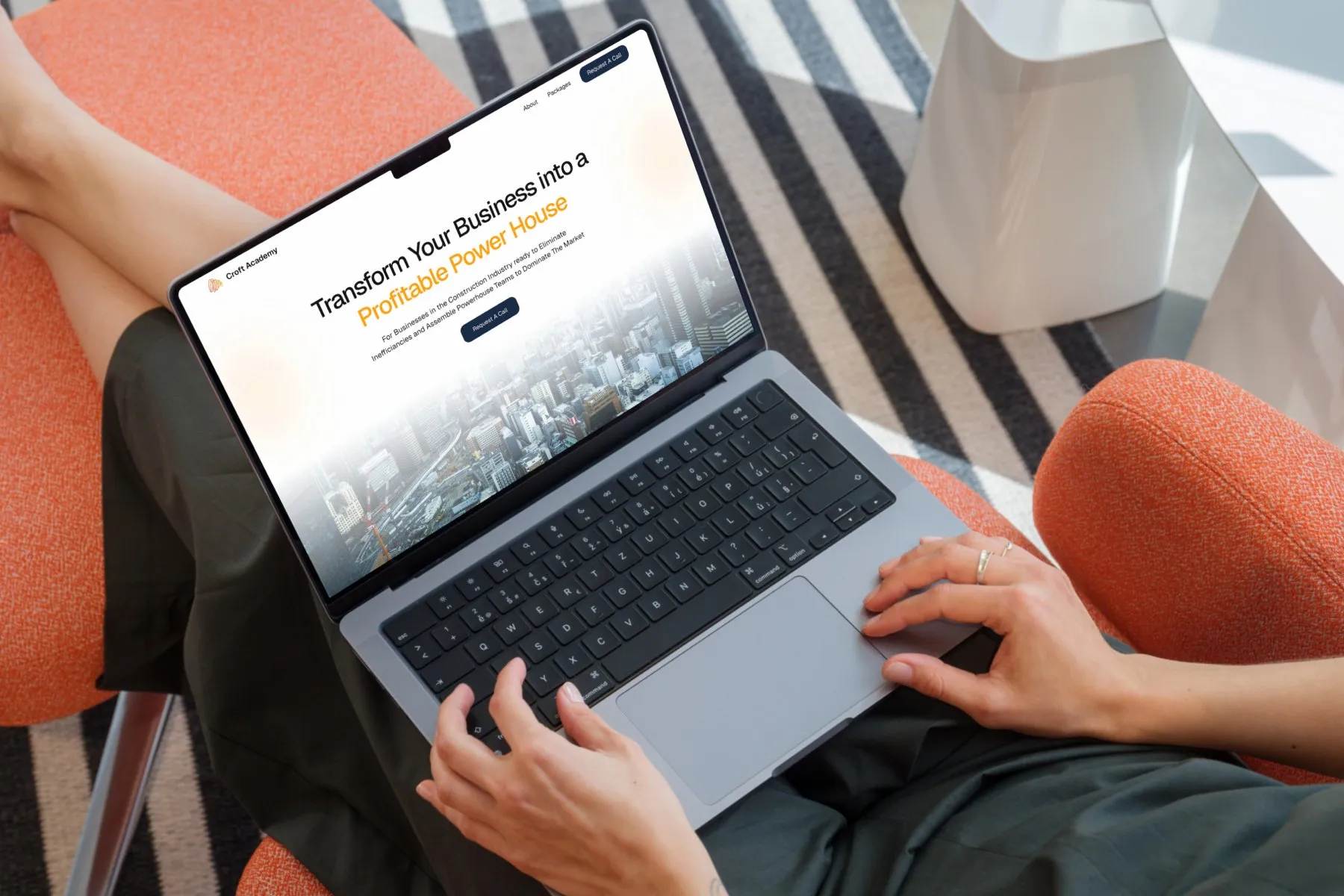 Croft Academy website on a laptop