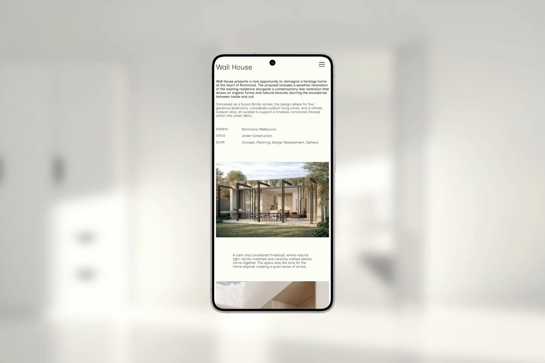 ARDO website on a mobile device