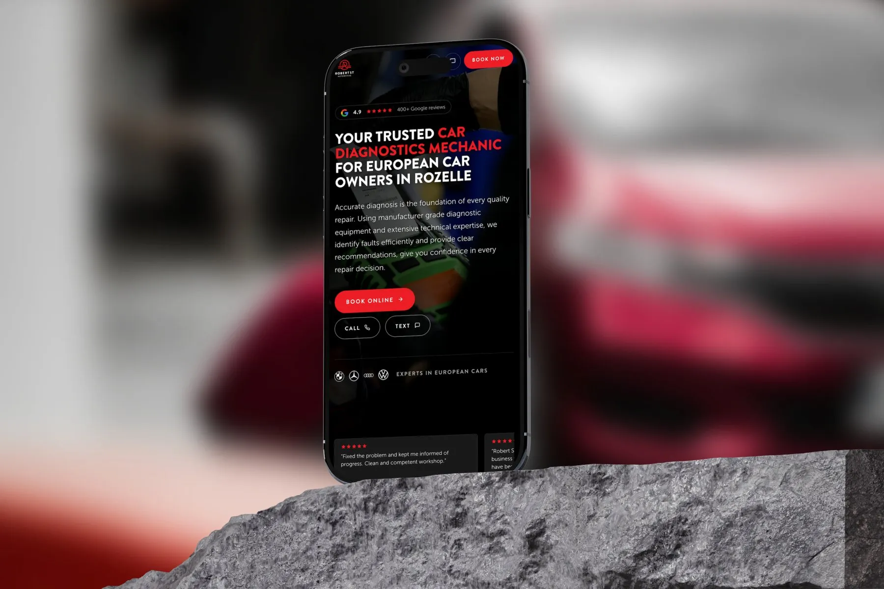 Leondis website on a mobile device